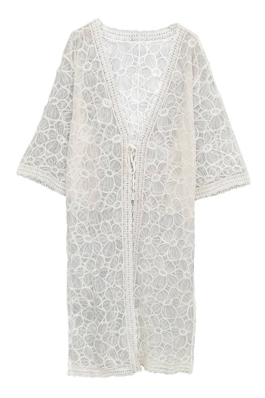 Floral Lace Summer Kimono Cover Up