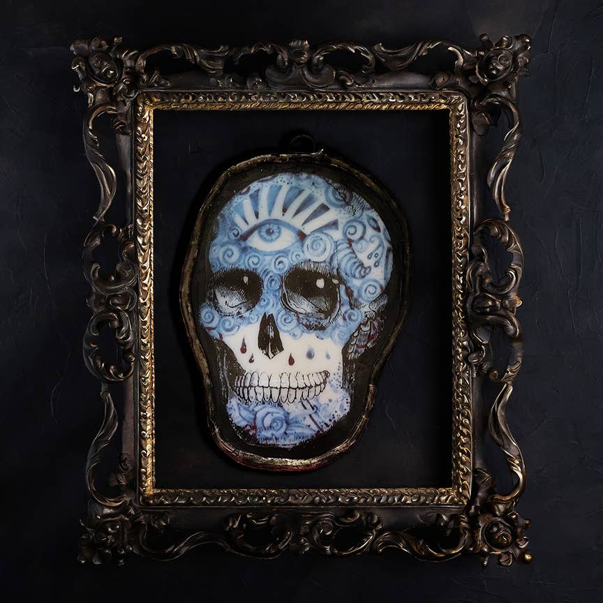 Delft Skull | Day of the Dead | Mexican | Ornament | Art