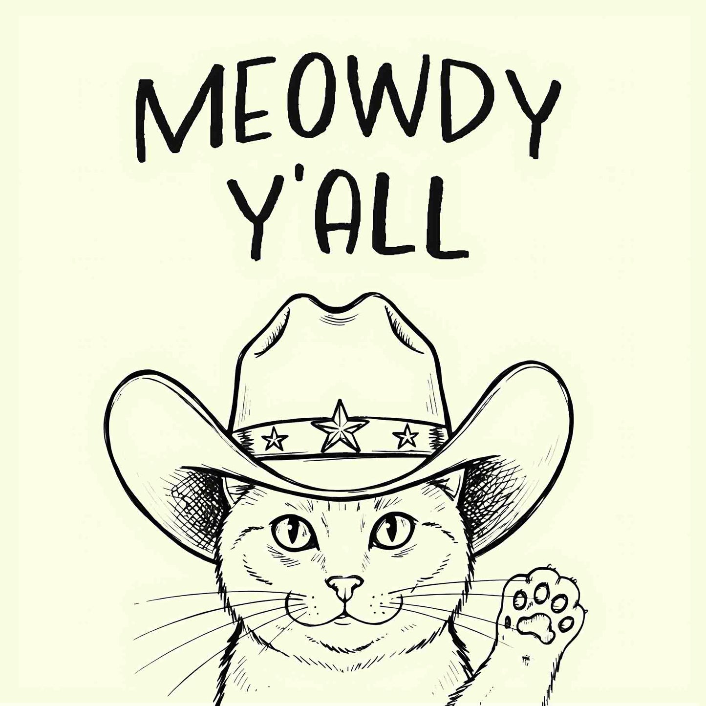 Meowdy Y'all - 3" Square Magnet