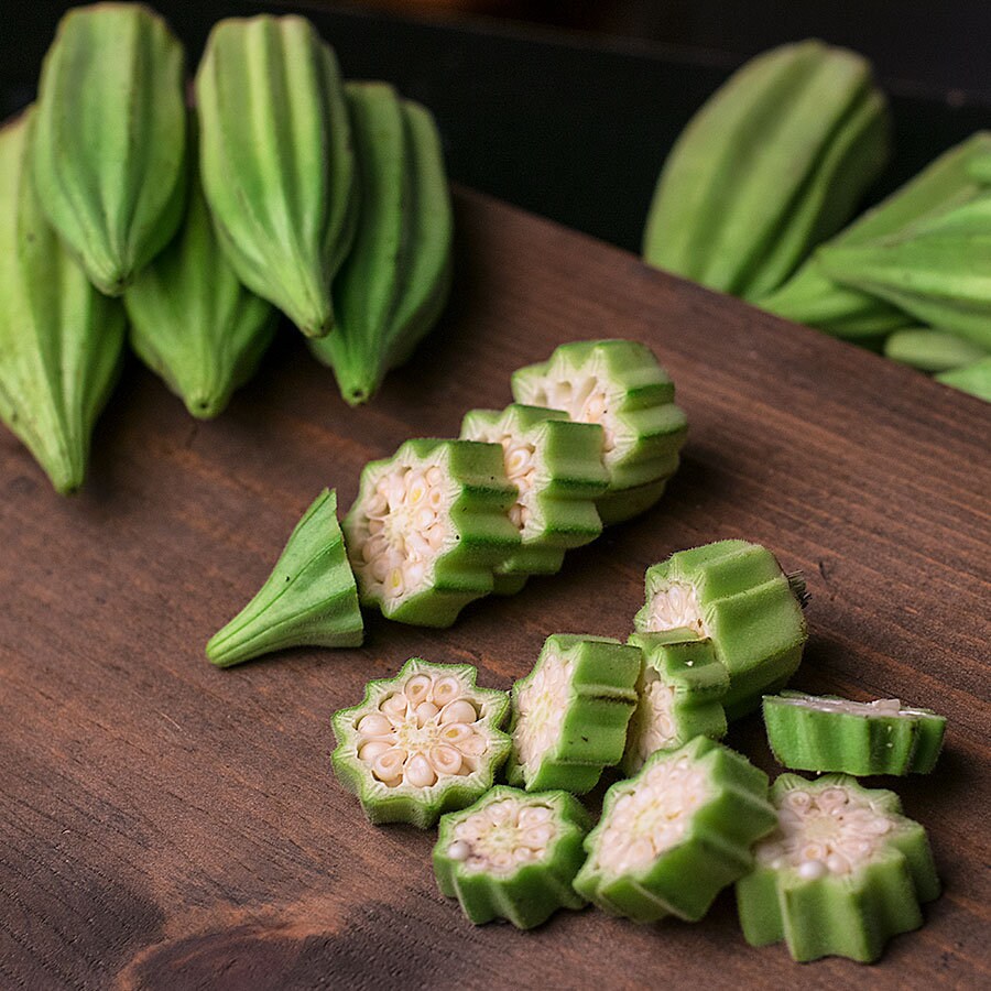 Heirloom Organic Star Of David Okra Seeds (AKA Israeli Okra, Old Fashioned Okra)
