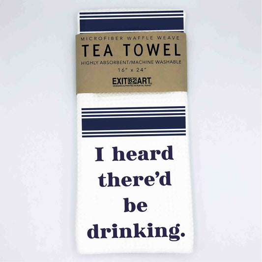 I heard there'd be drinking - 16" x 24" Waffle Weave Towel