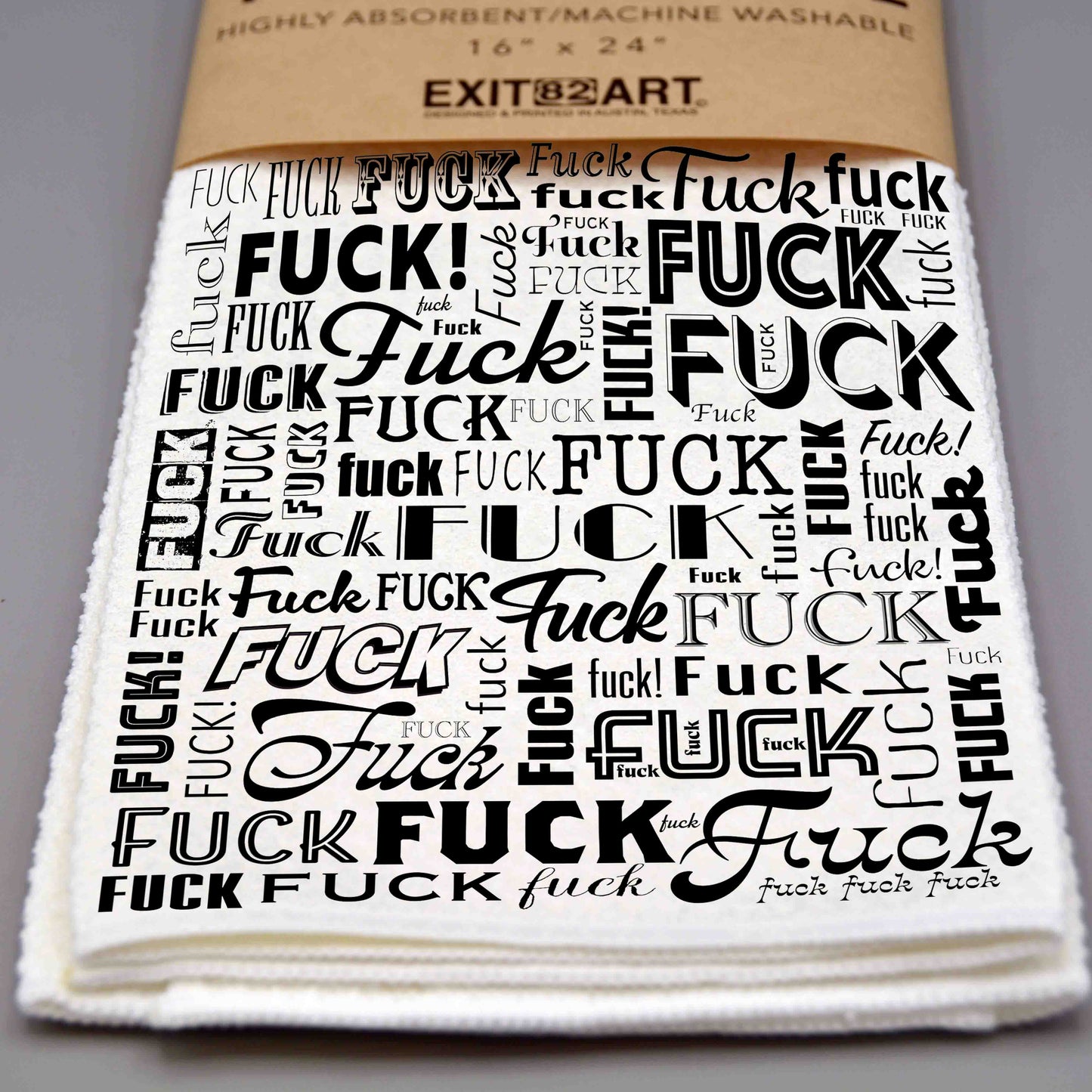FUCK! - 16" x 4" Waffle Weave Tea Towel