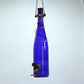 Glass Wine Bottle Bird Feeder: Green Bottle / Silver Trim