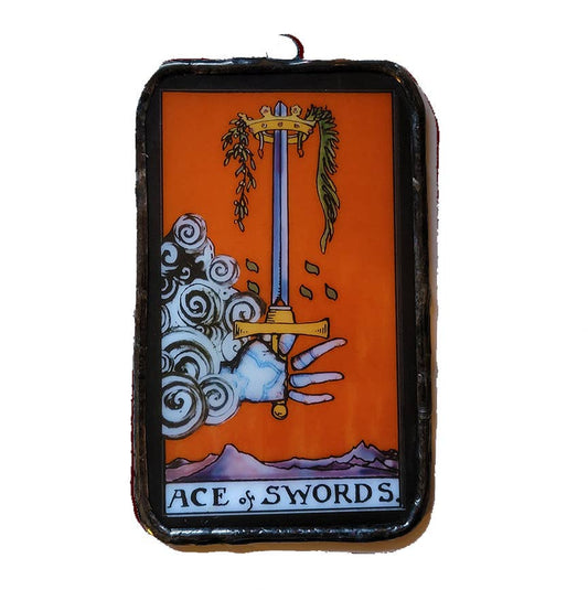 The Ace of Swords| Tarot | Glass | Ornament | Witch | Art