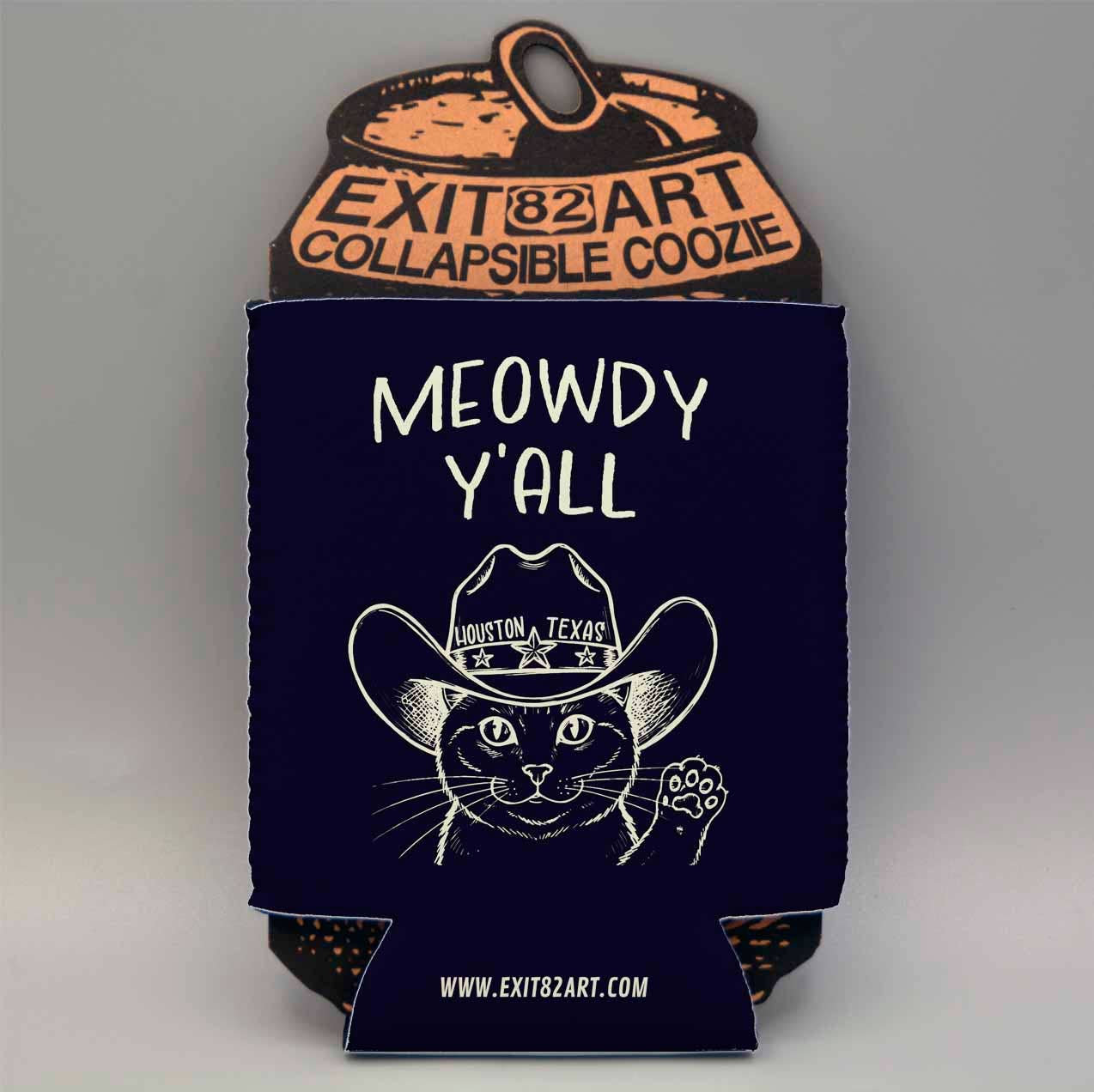 Meowdy Y'all - Houston - Collapsible Drink Coozie