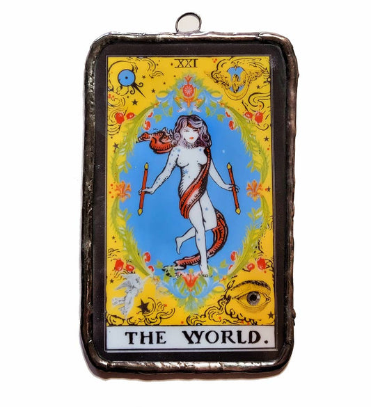 The World Tarot Card| Art | Glass Ornament | Holiday