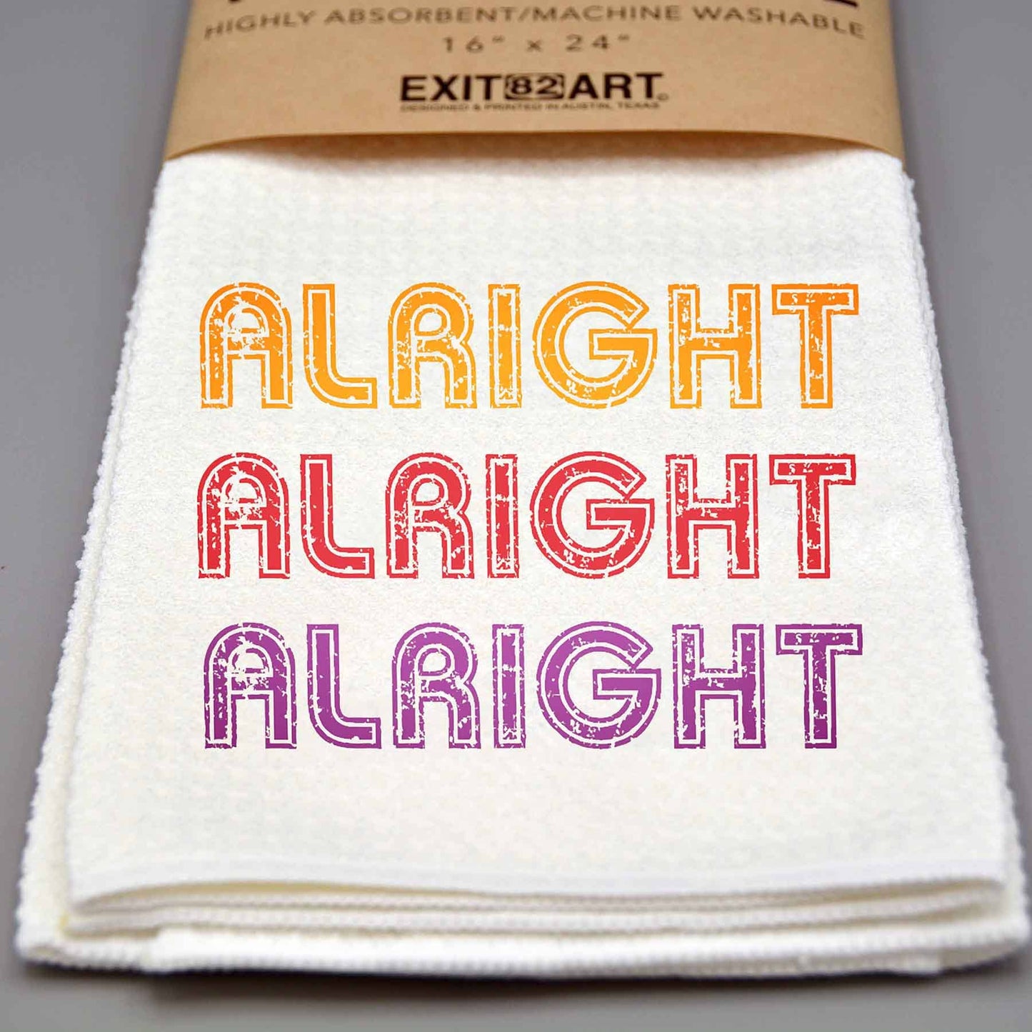 Alright Alright Alright - 16" x 24" Waffle Weave Tea Towel