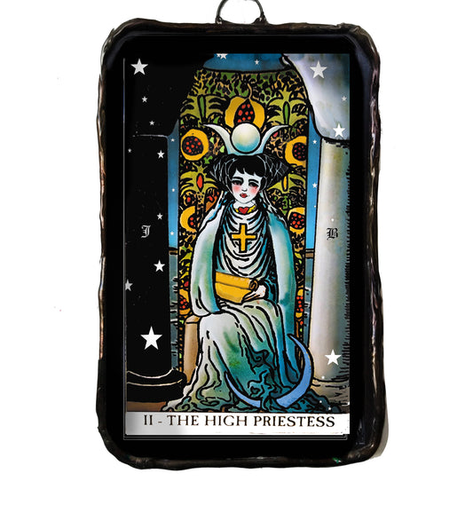 The High Priestess Tarot Card | Glass | Halloween Ornament