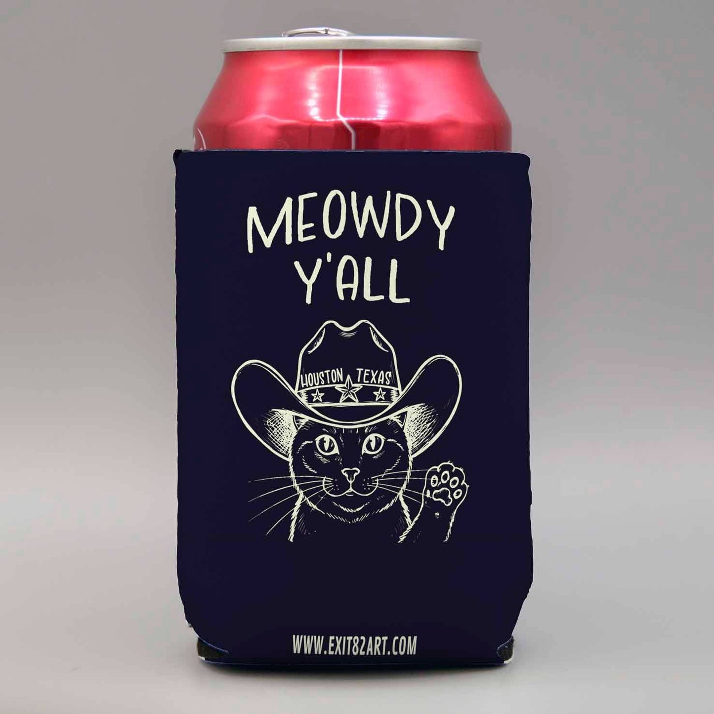 Meowdy Y'all - Houston - Collapsible Drink Coozie