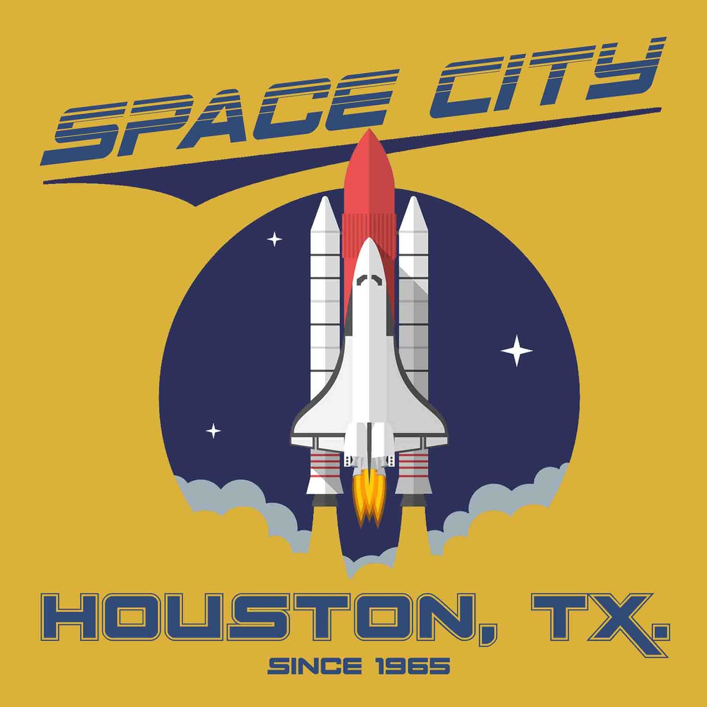Space City - Houston, TX. - Stone Drink Coaster w/Cork Back