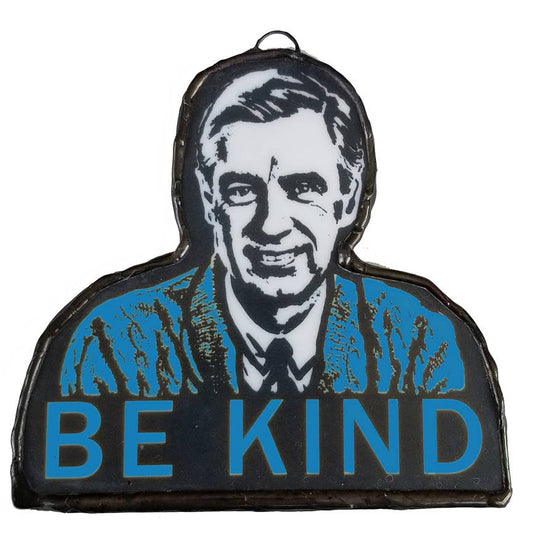 Mr. Rogers | Fred | Be Kind | Blue | Ornament | Glass