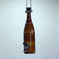 Glass Wine Bottle Bird Feeder: Yellow Bottle / Copper Trim