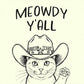Meowdy Y'all - Houston - Stone Drink Coaster w/Cork Backing