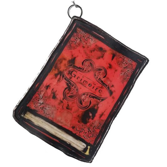 Grimoire | Spell Book | Glass | Halloween Ornament | Spooky