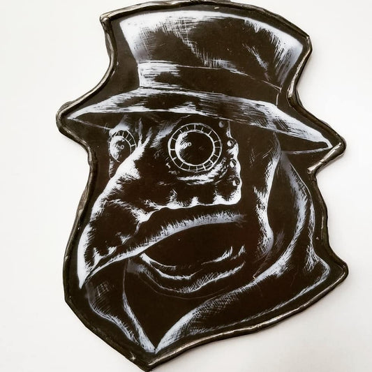 Plague Doctor Petite Art Glass Ornament