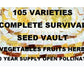 Organic Survival Seed bank 105 Variety Ultimate Heirloom Seed Vault for Survival and Preparedness