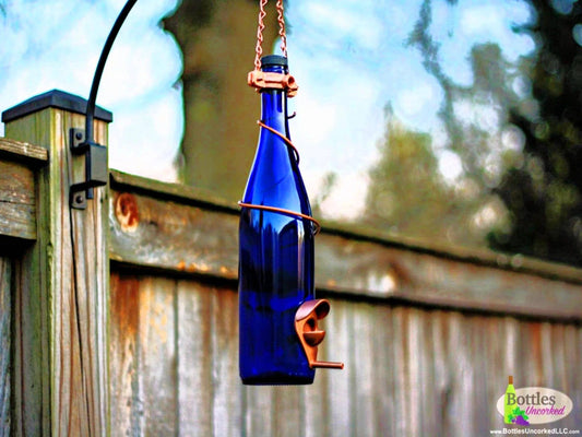 Glass Wine Bottle Bird Feeder