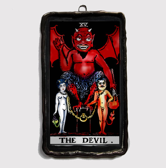 The Devil Tarot Card Petite Art Glass Ornament