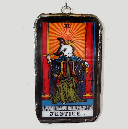 Justice Tarot Petite Art Glass Ornament