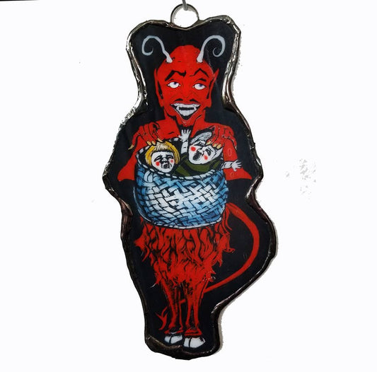 Krampus Glass Christmas Ornament