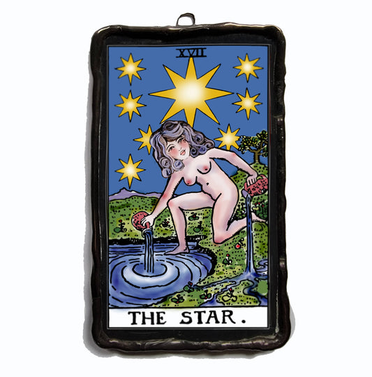 The Star Tarot Card Petite Art Glass Ornament