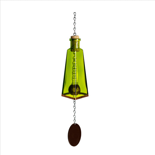 Glass Wind Chimes Made From Pyramid Shaped Bottles