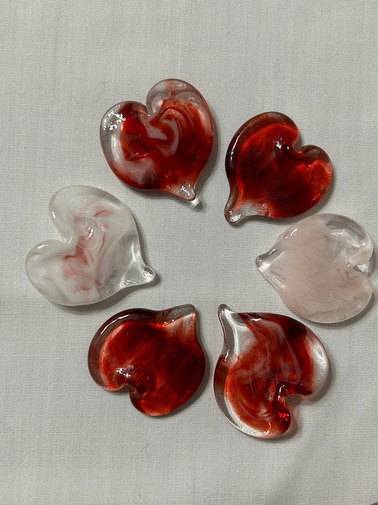 Glass Hearts Hand sculpted made in USA